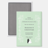 Pepermunt gekleurde bruid en bruidegom ontwerp bru magneet (Voorkant / Achterkant)