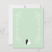 Pepermunt gekleurde bruid en bruidegom ontwerp bru RSVP kaartje (Achterkant)