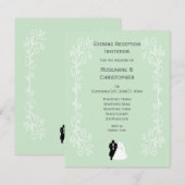 Pepermunt gekleurde bruid en bruidegom ontwerp bru RSVP kaartje (Voorkant / Achterkant)