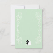 Pepermunt gekleurde bruid en bruidegom ontwerp bru RSVP kaartje (Achterkant)
