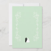 Pepermunt gekleurde bruid en bruidegom ontwerp bru save the date (Achterkant)