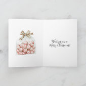 Pepermunt Groen Rode Bloemige Kerst Kaart (Binnen)