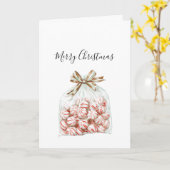 Pepermunt Groen Rood Bloem Kerstmis Kaart (Gele Bloem)