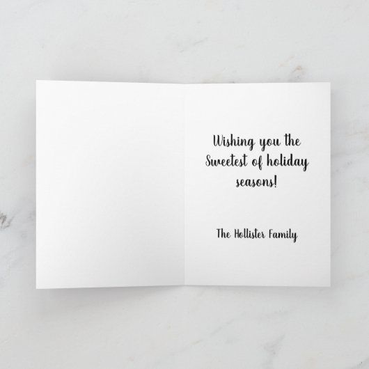 Pepermunt Heet Chocolade Sneeuw Kerstmis Kaart (Binnen)