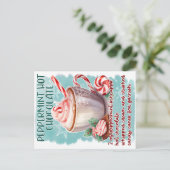 Pepermunt Hete Chocolade Kerstmis Groet Briefkaart (Staand voorkant)