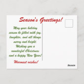 Pepermunt Hete Chocolade Kerstmis Groet Briefkaart (Achterkant)