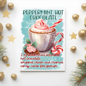 Pepermunt Hete Chocolade Kerstmis Groet Briefkaart
