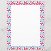 Pepermunt Kerst Blauw Papier van het briefpapier (Voorkant)