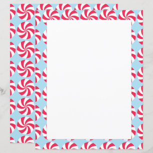 Pepermunt Kerst Blauw Papier van het briefpapier