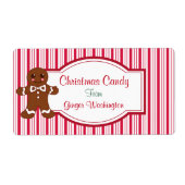 Pepermunt Kerst Kado Etiket Labels (Voorkant)