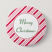 Pepermunt Kerst Knop Ronde Button 7,6 Cm (Voorkant)
