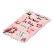 Pepermunt Kerst Thee Party Roze Sneeuwvlok Magneet (Linkerzijde)