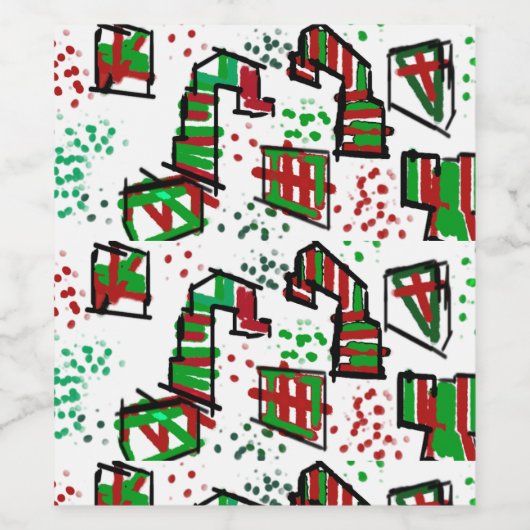 Pepermunt kerst wijn etiket (Enkel label)