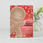 Pepermunt Kerstmannetje Kerst Baby Shower Kaart (Staand voorkant)
