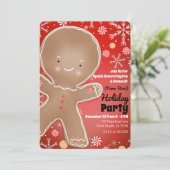 Pepermunt kerstmannetje winterfeestje kaart (Staand voorkant)