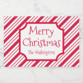 Pepermunt Kerstpot Voedsel Stickers Labels (Enkel label)