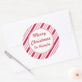 Pepermunt Kerststickers Ronde Sticker (Envelop)