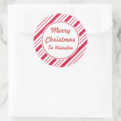 Pepermunt Kerststickers Ronde Sticker (Tas)