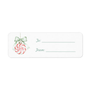 Pepermunt Mint Boog Kerst Etiket