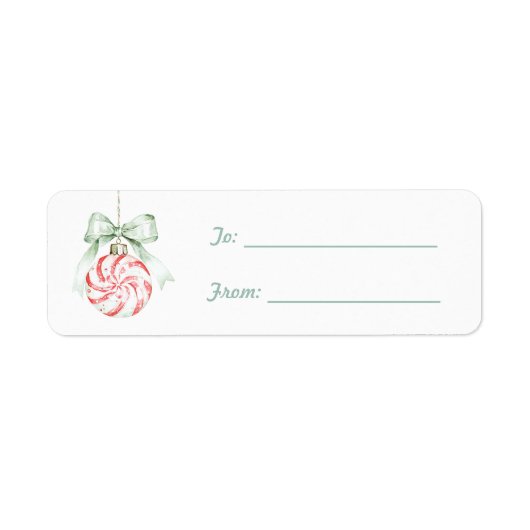 Pepermunt Mint Boog Kerst Etiket (Voorkant)