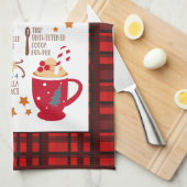 Pepermunt Mocha Recept Feestelijke Kerst Custom Theedoek (Quarter Fold)