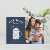 Pepermunt Mocha Warme Wensen Familie Feestdagenkaart (Staand voorkant)