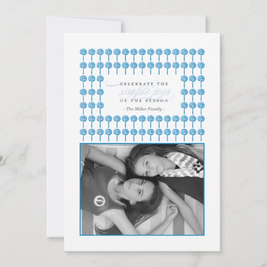 Pepermunt Pauw Kerstkaart met Fotolijstje (Voorkant)