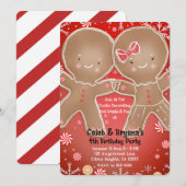 Pepermunt peperkoek jongen & meisje verjaardagsfee kaart (Voorkant / Achterkant)