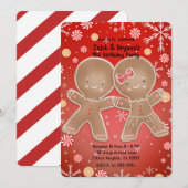 Pepermunt peperkoek jongen & meisje verjaardagsfee kaart (Voorkant / Achterkant)