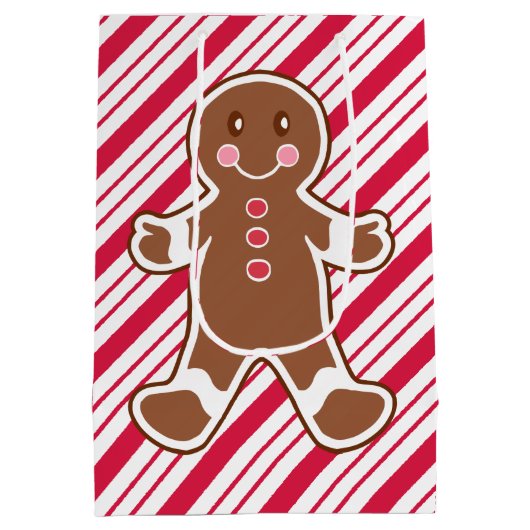 Pepermunt peperkoek Kerstmis Gift Bag Medium Cadeauzakje (Achterkant)