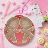 Pepermunt peperkoek Twins Verjaardagsfeestje Papieren Bordje (Feest)