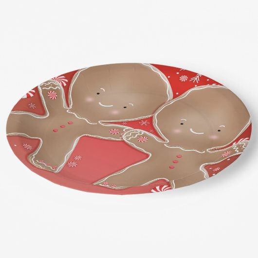 Pepermunt peperkoek Twins Verjaardagsfeestje Papieren Bordje (Gekanteld)