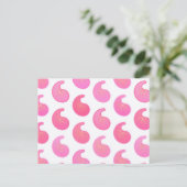 Pepermunt roze paisley op wit briefkaart (Staand voorkant)
