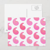 Pepermunt roze paisley op wit briefkaart (Voorkant / Achterkant)