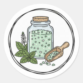 Pepermunt Scrub Label Illustratie | Mint Spa