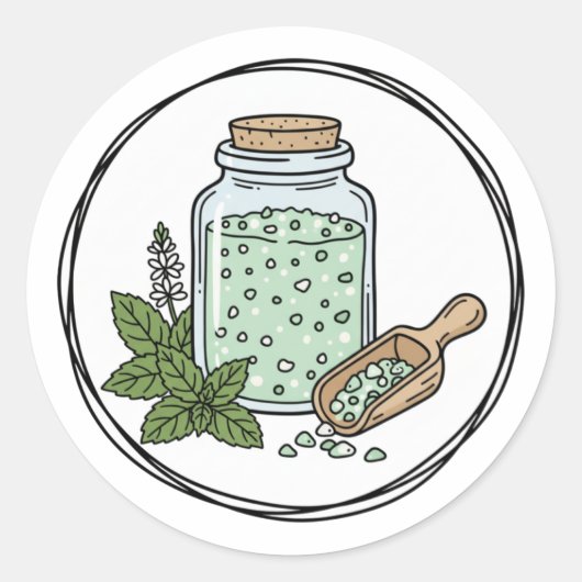 Pepermunt Scrub Label Illustratie | Mint Spa  (Voorkant)