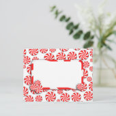 Pepermunt Snoep achtergrond w / verwijderbaar Labe Briefkaart (Staand voorkant)