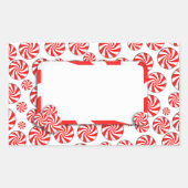 Pepermunt Snoep achtergrond w / verwijderbaar Labe Rechthoekige Sticker (Voorkant)