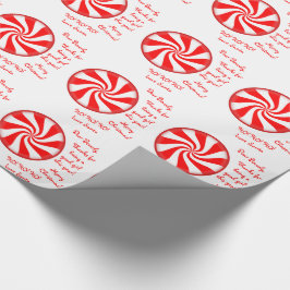 Pepermunt Snoep Brief van Santa Christmas Xmas Cadeaupapier