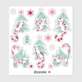 Pepermunt Snoep Cats Sticker Sheet