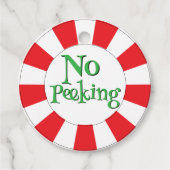 Pepermunt Snoep Geen Peeking! Schattige Grappig Ca Bedankjes Labels (Voorkant)