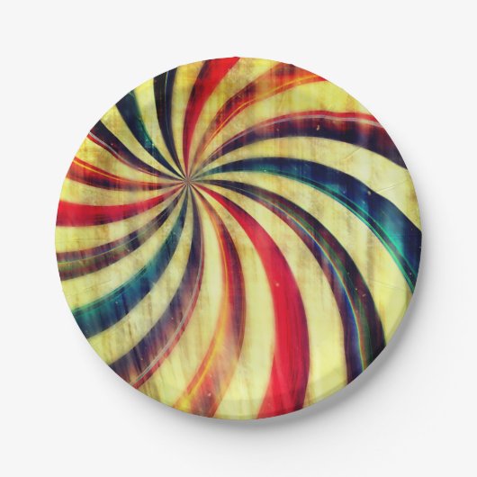  pepermunt snoep gestreept werveling rood blauw papieren bordje (Voorkant)