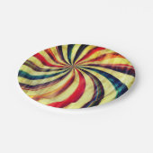  pepermunt snoep gestreept werveling rood blauw papieren bordje (Gekanteld)