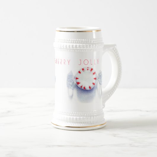 PEPERMUNT SNOEP "HAPPY MERRY JOLLY" Stein Bierpul (Voorkant rechts)