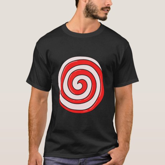 Pepermunt Snoep Kerst Lange Mouw T Shirt (Voorkant)