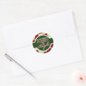 Pepermunt Snoep Kerst Moderne Ornamenten Ronde Sticker (Envelop)