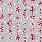 pepermunt-Snoep-kerstballen Cadeaupapier