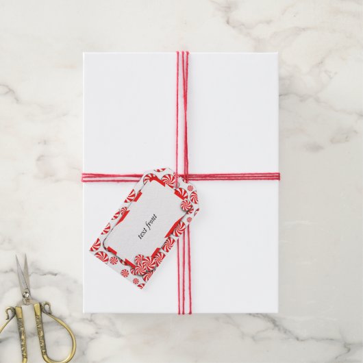 Pepermunt Snoep Kerstmis Cadeaulabel (Met Touw)