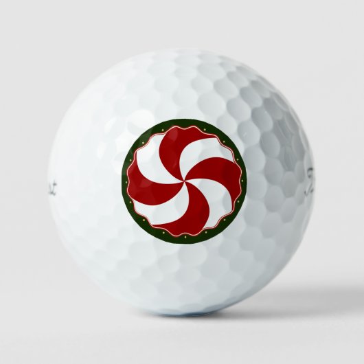 Pepermunt Snoep Kerstthema Golfballen (Voorkant)