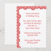 Pepermunt Snoep Kerstvakantie Feest Kaart (Voorkant / Achterkant)